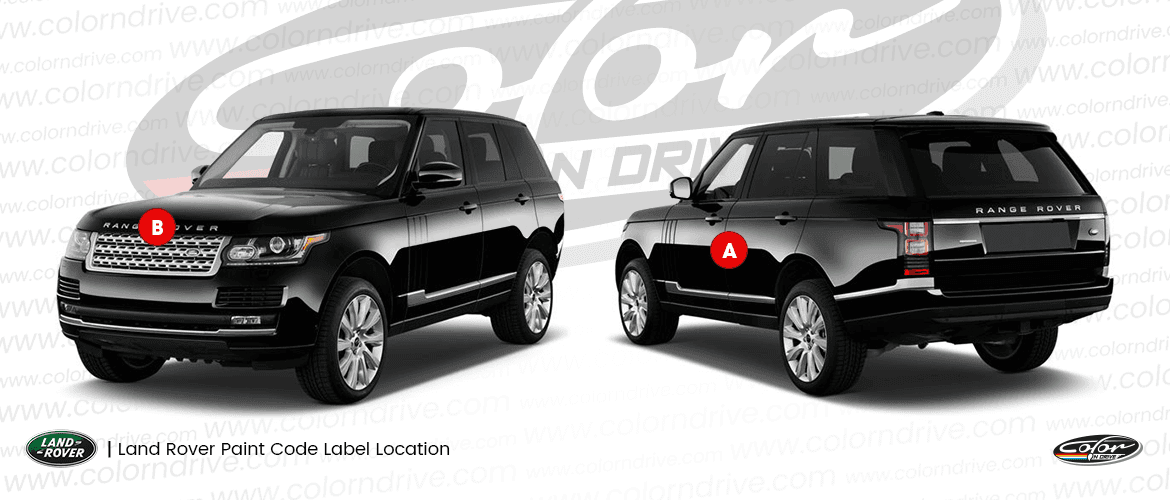 LAND ROVER paint code label location diagram